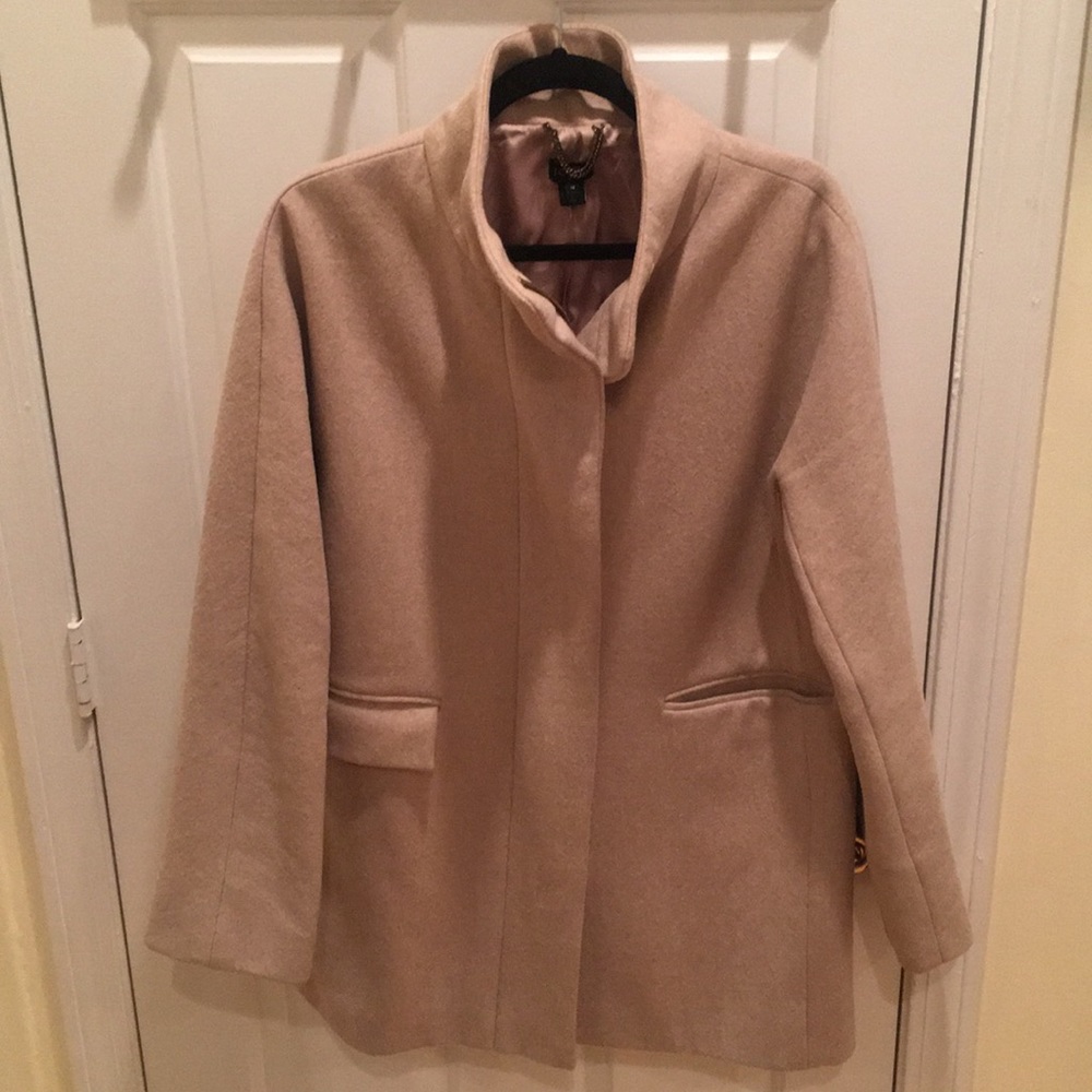 Tan J.Crew Wool Pea Coat